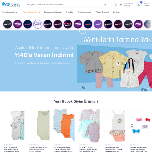 Bebek Giyim Konsepti - E-Ticaret Sistemi 